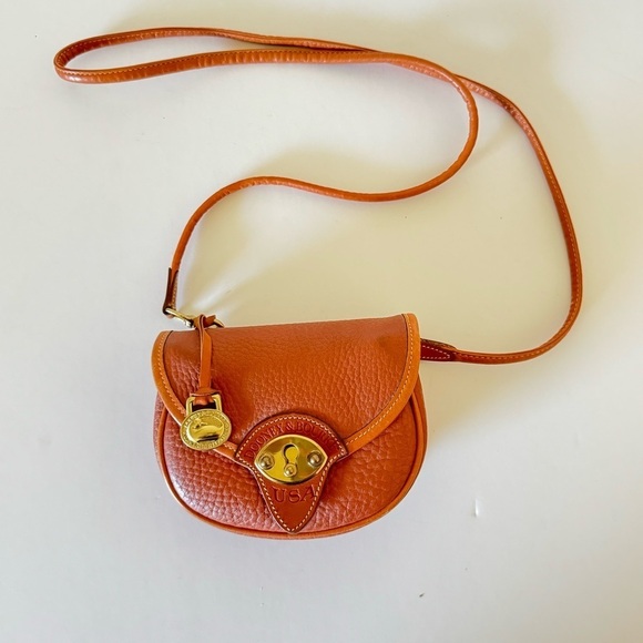 Dooney & Bourke Vintage Rare Tan Cavalry Small Crossbody Bag - Picture 2 of 12